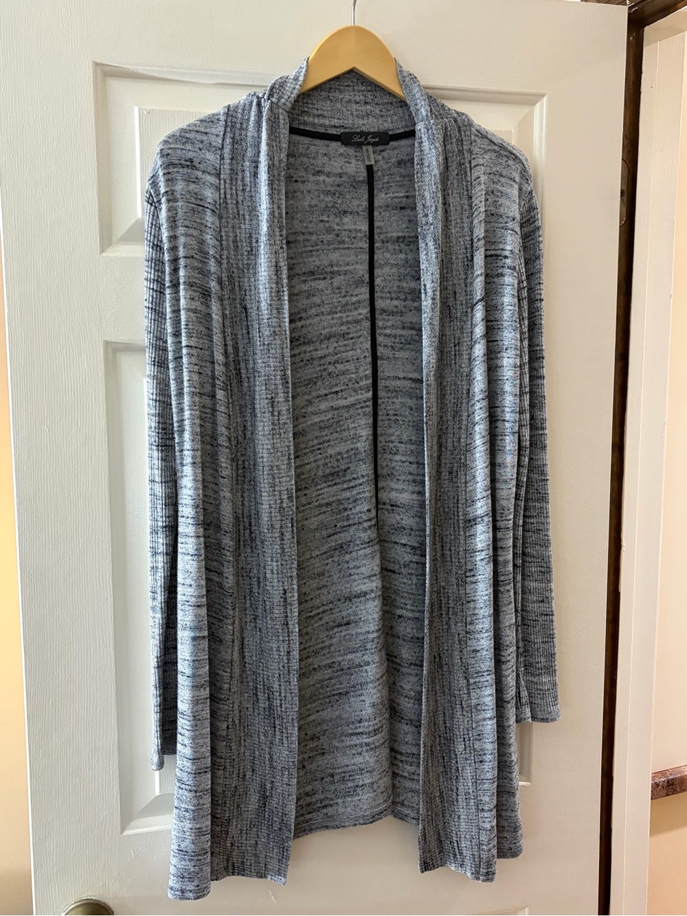 Laila Jayde Light Gray Marled Cardigan with Thumb Holes